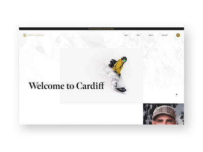 Cardiff Snowcraft About animation design ecommerce editorial layout snowboarding ui ux website