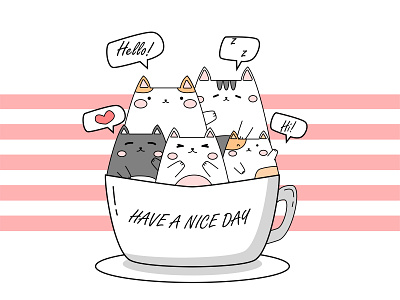 Cute Cats! cat design graphic design illustration vector