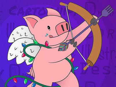 The "Julvembermas" Pig cartoon cartoons flying pig flying pigs holiday holidays illustration julvembermas pig piglet pigs