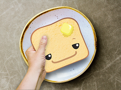 Handy Happy Toast bread breakfast cute food food foods happy kawaii food kawaii toast smile smiling vector