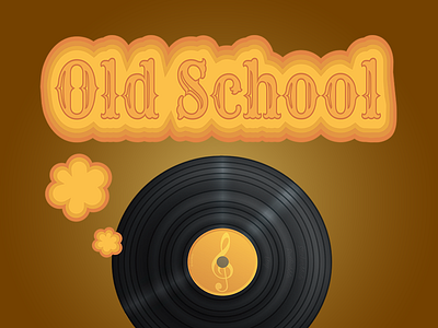 Old School Love brown music musical old school oldies orange record records vintage vinyl vinyl record yellow