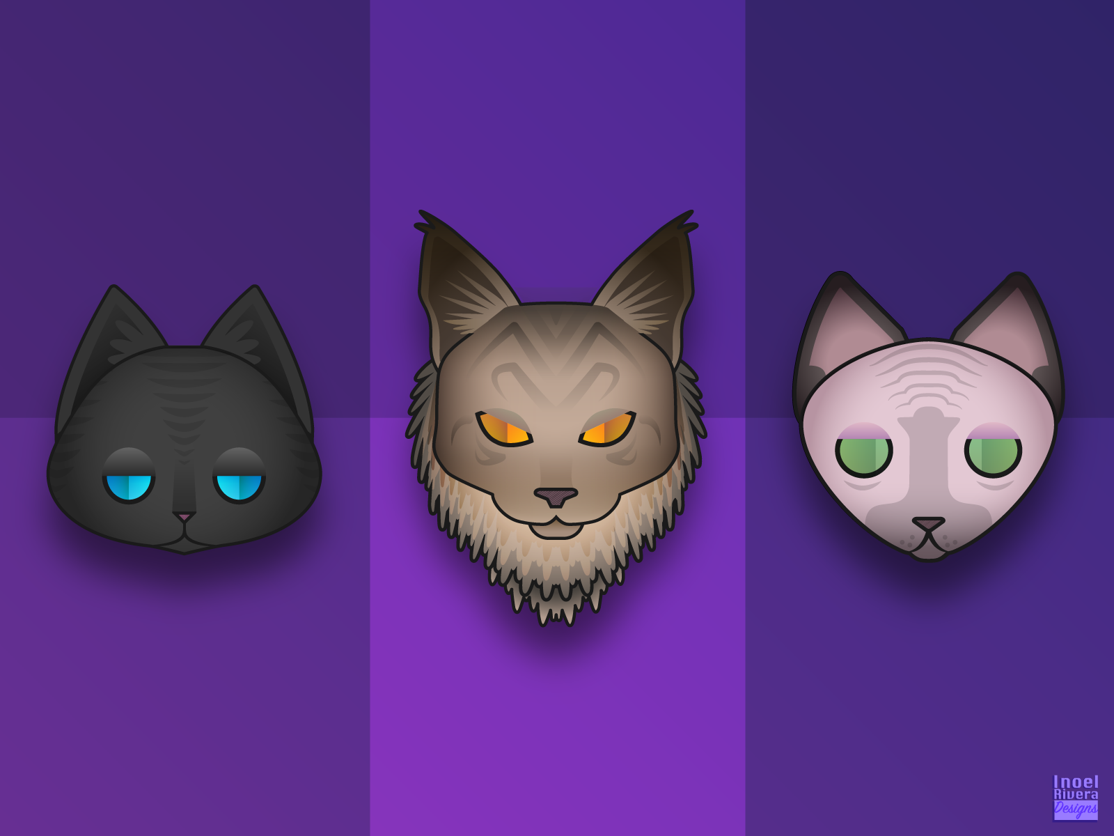 Cats Face Icons by Jimadorii on Dribbble