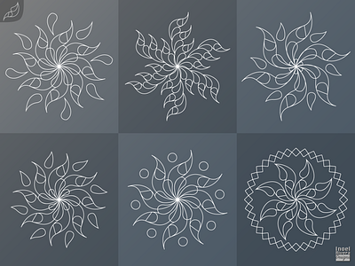 Fire Petal Logos Outlines