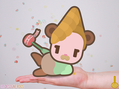 Spumoni Bear New Year 2020 2d 2d art 2d character adobe illustrator adorable art bear bears cartoon character cartoon illustration character design characters chibi concept design cute design dessert kawaii vector vector art