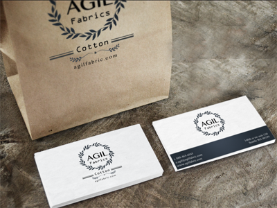 Agil Fabrics business card. fabric brand id illustration logo photoshop uiux design web design