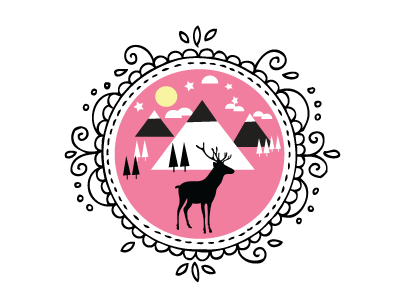 Mountan Height deer illustration logo montain outdoor photoshop uiux design web design