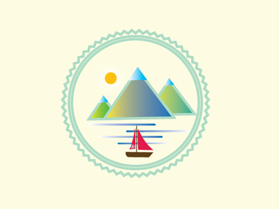 Sailing illustration logo mountain ocean outdoor photoshop sailboat sailing uiux design water web design