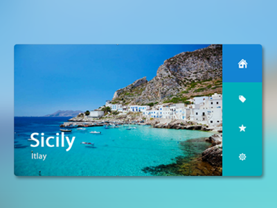 Sicily Italy ad app blue ocean. boat illustration photoshop resort sea ui ux vacation web design
