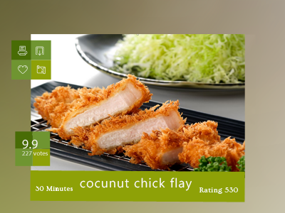 Cocunut Chick Flay ad app chick flay food illustration photoshop restaurant uiux