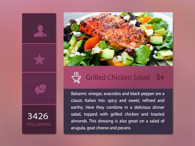 Grilled Chicken Salad App ad app food illustration salad ui ux web design