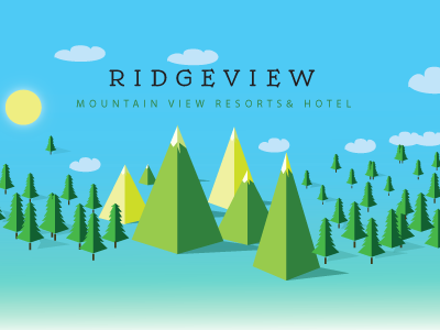 Ridgeview Resort ad app illustration mountain ui ux