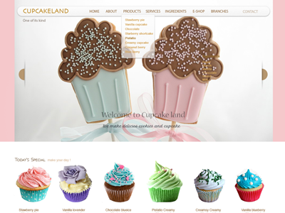 Cupcake Land app cupcake food photoshop ui ux web site