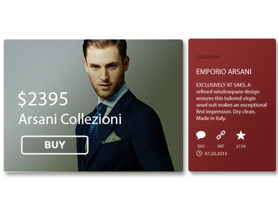 EMPORIO ARSANI ad app arsani collezioni buy mans suit ui ux web design