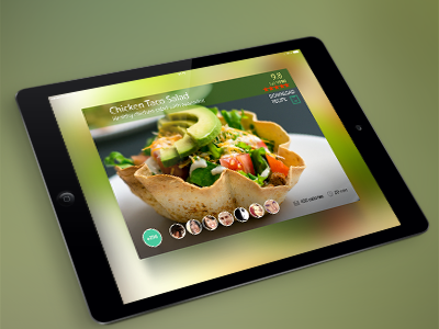 Recipe Card ad app chicken taco food recipe ui ux web design