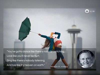 Author Quote ad app dance fun music quote ui ux web design