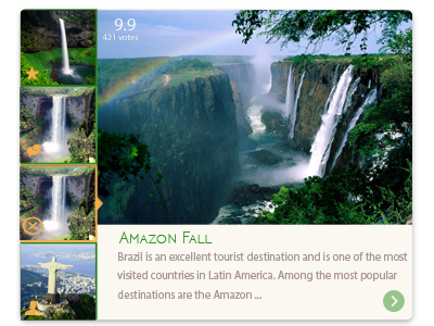 Amazon Fall ad app nature resort travel ui ux vacation water fall web design