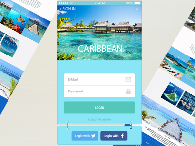 Caribbean accessories ad app caribbean e commerce products ui ux vacation