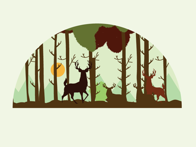 Dear Deer deer forest freedom illustration sunrise trees