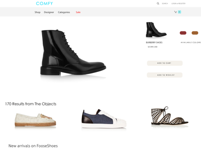 comfy App accessories ad app clean e commerce interaction design minimum modern shoes simple ui ux