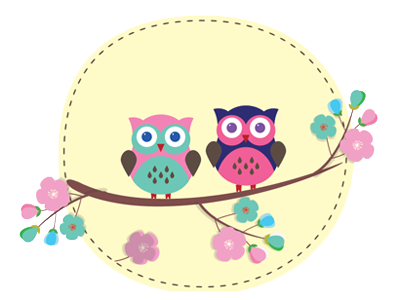 Owl branch illustration owl tree