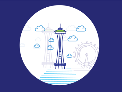 Space needle illustration landmark outdoor spaceneedle