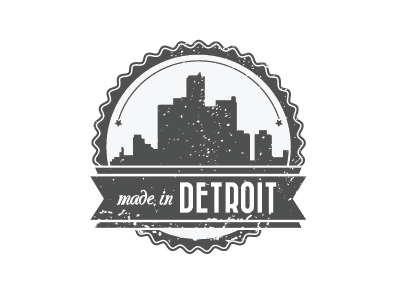 Made in Detroit detroit skyline stamp