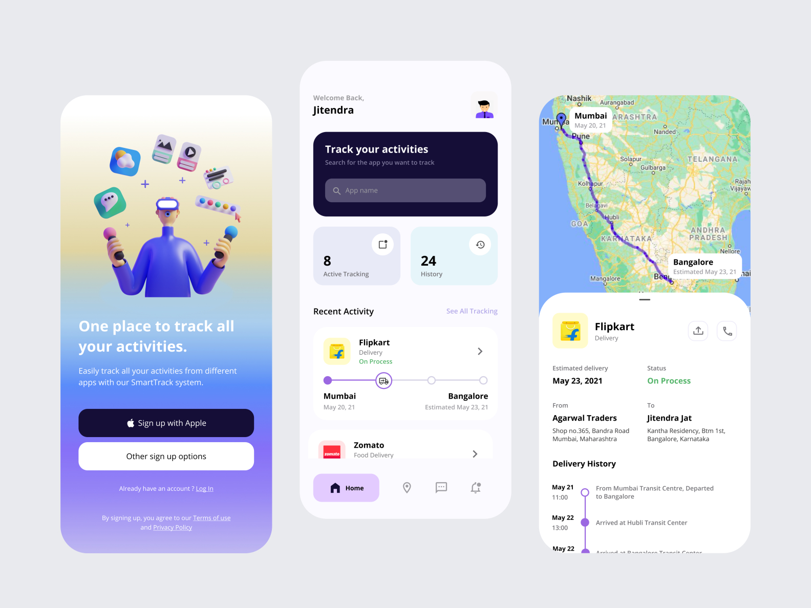 EasyTrack APP by Asif Hashmi on Dribbble