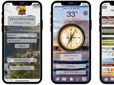 Redesign for Yellowstone mobile App app branding design icon illustration illustrator logo photoshop typography