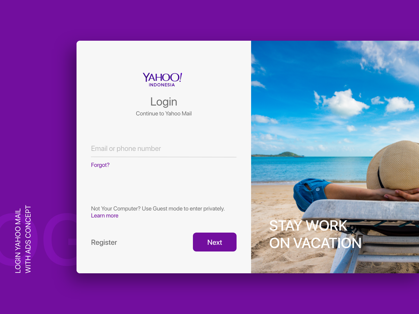 Daily Ui Challenge 001 Sign Up Page Yahoo Mail By Alfons On