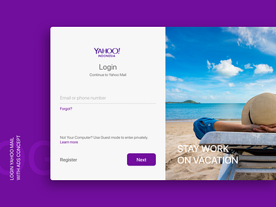 Daily UI Challenge #001 - Sign Up Page Yahoo Mail 001 alfonshere concept dailyui dailyui 001 login page redesign rerancang sign up design sign up form ui ux design yahoo mail