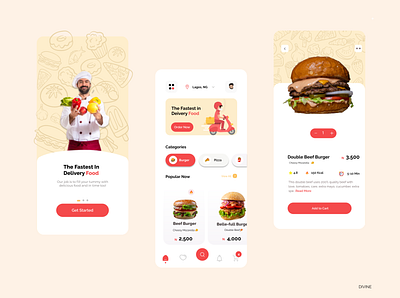 Food Delivery App graphic design mobile design ui