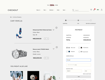 CHECKOUT PAGE e commerce ui ux web design