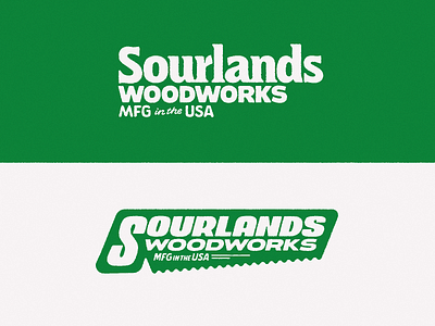 Sourlands Woodworks branding design lettering logo texture typography vector