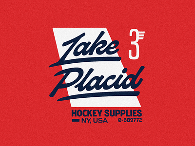 Lake Placid branding design hockey lettering texture typography