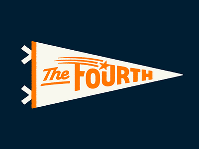 The Fourth branding design flag graphic lettering pennant texture typography