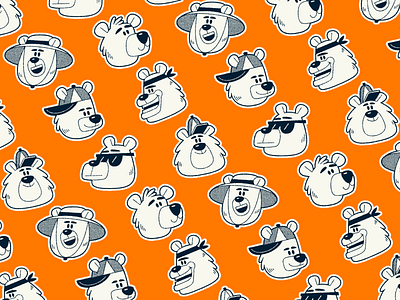 Bears and more Bears bear cartoon graphic illustration pattern texture vector