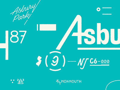 Asbury Park branding design graphic lettering logo texture typography vector