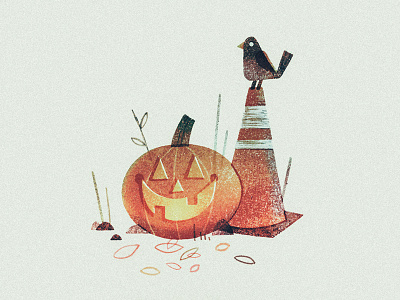 Two Friends design halloween illustration pumpkin