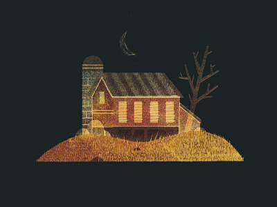 Halloween Night barn design halloween illustration night