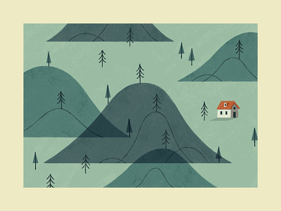 Cabin in the Woods cabin design graphic illustration print texture