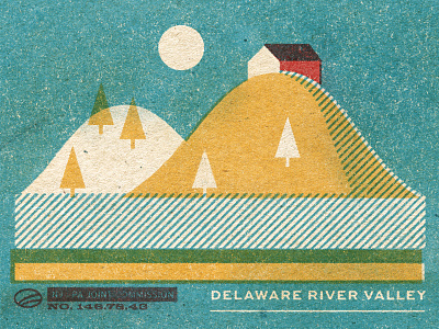 Delaware River Valley illustration print river typography