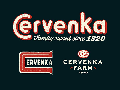 Cervenka Farm design graphic lettering logo typography