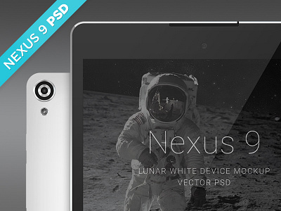 Nexus 9 Lunar White Mockup 9 back device download free front landscape mockup nexus portrait psd tablet