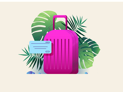 Suitcase artwork illustration web