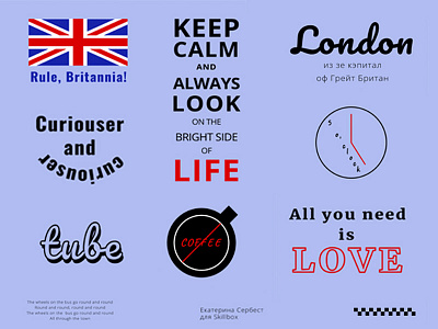 Stikerpack england font sticker design vector