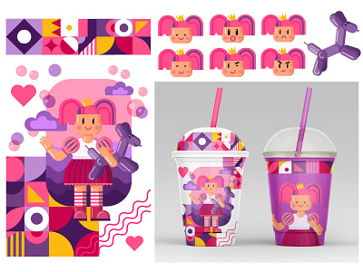 milkshake cup design artwork branding character design illustration