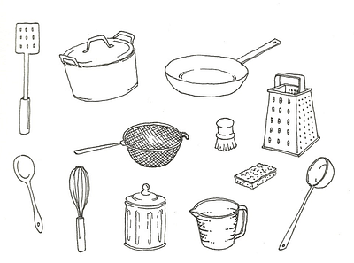 Kitchen Utensils commission design freelance illustration illustrator logo