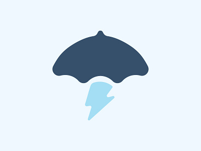 Zeus Umbrellas Logo blue bolt branding cloud lightning logo mark storm umbrella umbrellas zeus