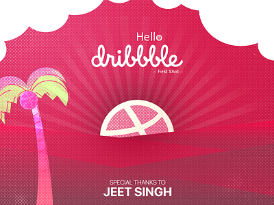 Hello Dribbble design first shot hello dribbble icon illustration invites thanks