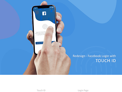 Redesign - Facebook Login with Touch ID blue facebook fb finger print intro login design password touch id username